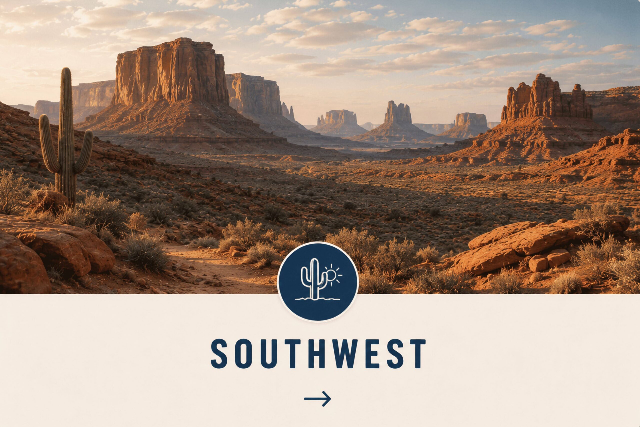 Southwest desert landscape with saguaro cactus